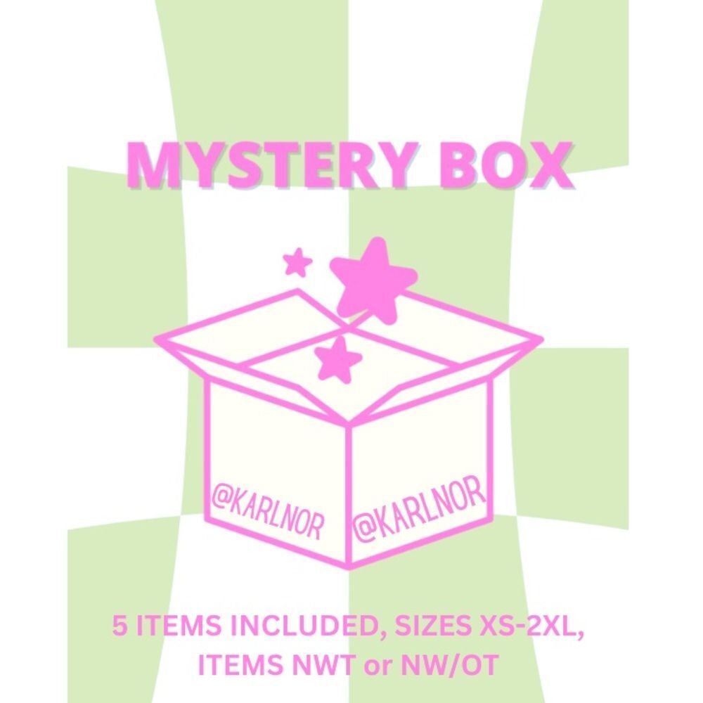 Mystery Box with 10 Clothing Items Including Tags or Like New, Sizes XS-2XL